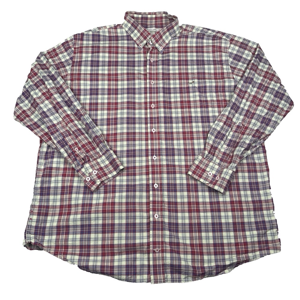 Southern Point Co Shirt Men XXL Red Blue Plaid Button Down Long Sleeve Preppy